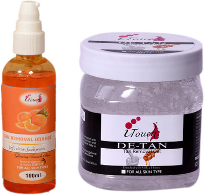 I TOUCH HERBAL D TAN GEL 500 ML AND TAN REMOVAL ORANGE FACE WASH 100 ML(2 Items in the set)
