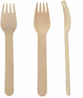 Red Champion Wooden Forks , Bio-degradable Disposable Wooden Forks Spoons Kata Pack of 100 Disposable Wooden Salad Spoon(Pack of 1)