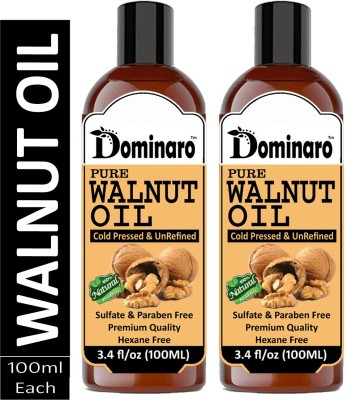 Dominaro Premium Walnut oil - Cold Pressed & Unrefined (100 ml) Pack Of 2 Bottle 200ml Hair Oil(200 ml)