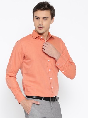 Shaftesbury London Men Solid Formal Orange Shirt
