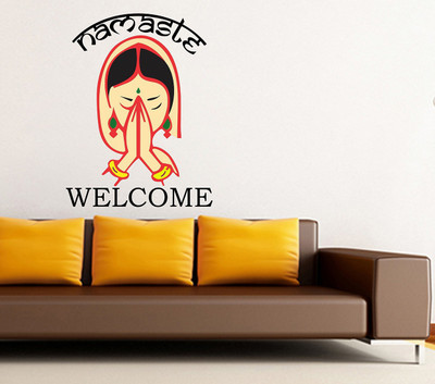 HAPPYSTICKY 70 cm Welcome Removable Sticker(Pack of 1)