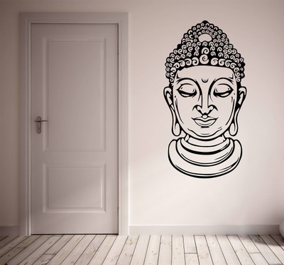 WALLDECORS 60.96 cm BUDDHA FACE IMAGE Self Adhesive Sticker(Pack of 1)
