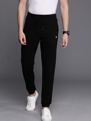 WROGN Solid Men Black Track Pants
