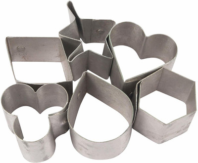 Mohini steels Stainless Steel Biscuit Cutter 1 Set Of 6 With 6 Shape Cookie Cutter(Pack of 6)