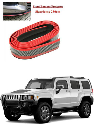 PECUNIA Plastic Car Bumper Guard(Black, Red, Pack of 1, GM, Hummer H3)