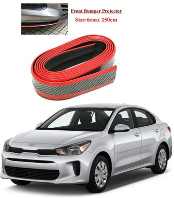 PECUNIA Plastic Car Bumper Guard(Black, Red, Pack of 1, Hyundai, Verna)