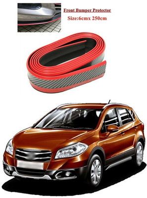 PECUNIA Plastic Car Bumper Guard(Black, Red, Pack of 1, Maruti, A-Star)