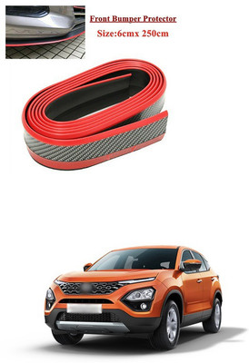 PECUNIA Plastic Car Bumper Guard(Black, Red, Pack of 1, Tata, Aria)