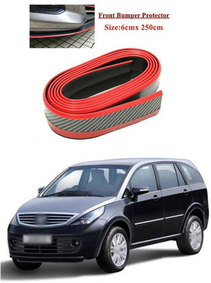 PECUNIA Plastic Car Bumper Guard(Black, Red, Pack of 1, Tata, Aria)