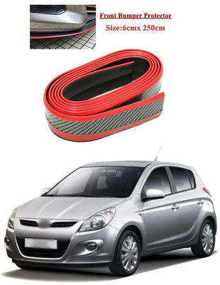 PECUNIA Plastic Car Bumper Guard(Black, Red, Pack of 1, Hyundai, i20)