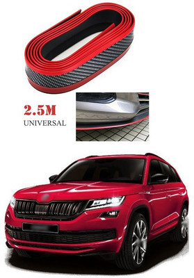 XZRTZ Plastic Car Bumper Guard(Black, Red, Pack of 1, Skoda, Fabia)