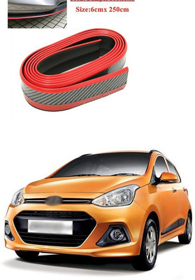 PECUNIA Plastic Car Bumper Guard(Black, Red, Pack of 1, Hyundai, i10)