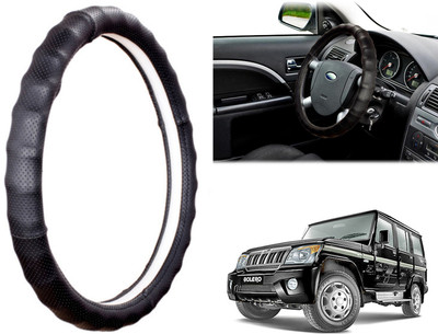 WolkomHome Steering Cover For Mahindra Bolero(Black, Leatherite)