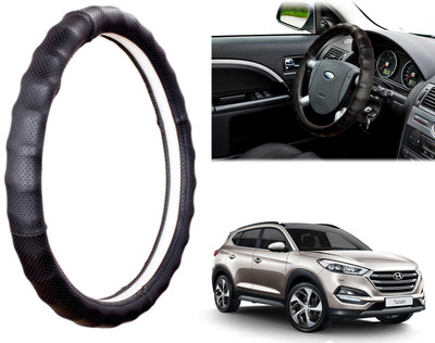 WolkomHome Steering Cover For Hyundai Tucson(Black, Leatherite)