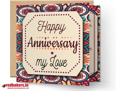 redbakers.in Happy Anniversary My Love Greeting Card Greeting Card(Multicolor, Pack of 1)