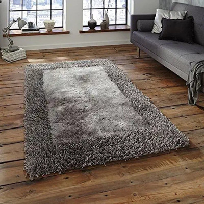 shopgallery Grey Polyester Runner(2 ft,  X 4 ft, Rectangle)