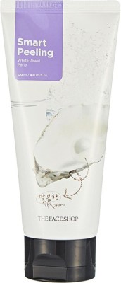 The Face Shop Smart Peeling White Jewel Perle, brightening face scrub for tan removal Face Wash(120 ml)