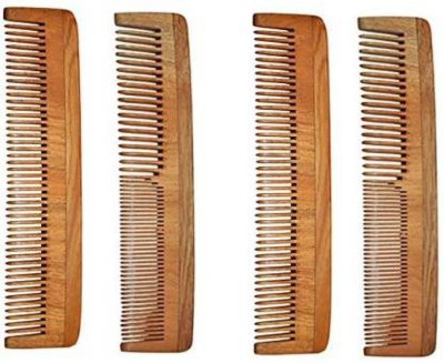 Osking Neem wood comb for hairs STYLING ,DRESSING For Men & women (Pack of 4)