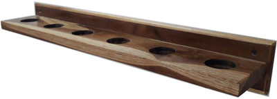 PeachCherry Inverted Wine bottle display Wooden Wall Shelf(Number of Shelves - 1, Brown)
