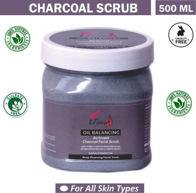 I TOUCH HERBAL ACTIVATED CHARCOAL SCRUB 500 ML FOR FACE AND BODY NO PARABEN NO SLS Scrub(500 ml)