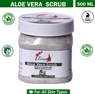 I TOUCH HERBAL ALOEVERA SCRUB 500 ML NO PARABEN NO SLS FOR FACE AND BODY Scrub(500 ml)