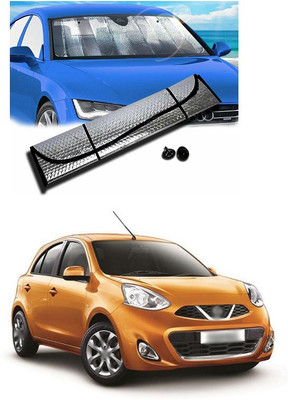 PECUNIA Rear Window, Dashboard Sun Shade For Nissan Micra(Silver)