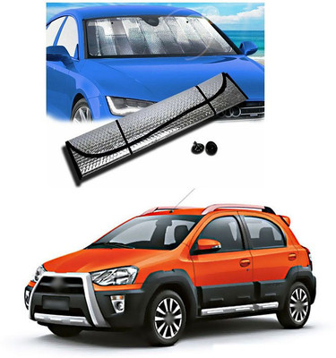 PECUNIA Rear Window, Dashboard Sun Shade For Toyota Etios Cross(Silver)