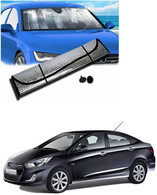 PECUNIA Rear Window, Dashboard Sun Shade For Hyundai Verna(Silver)
