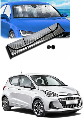 PECUNIA Rear Window, Dashboard Sun Shade For Hyundai i10(Silver)