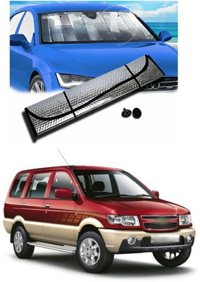 PECUNIA Rear Window, Dashboard Sun Shade For Chevrolet Tavera(Silver)