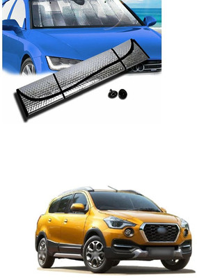 PECUNIA Rear Window, Dashboard Sun Shade For Datsun Go(Silver)