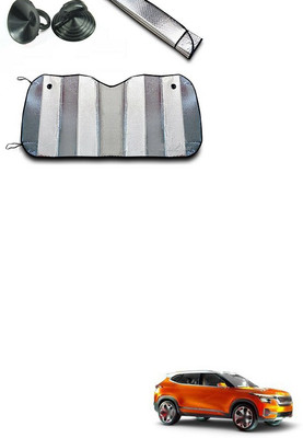XZRTZ Rear Window, Dashboard Sun Shade For Hyundai Verna(Silver)