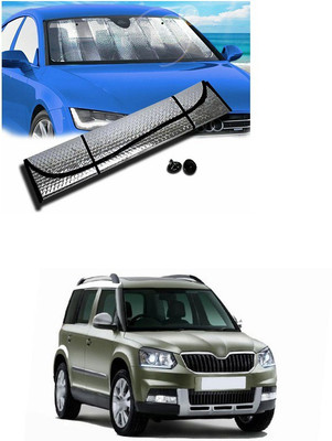 PECUNIA Rear Window, Dashboard Sun Shade For Skoda Yeti(Silver)
