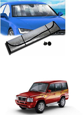 PECUNIA Rear Window, Dashboard Sun Shade For Tata Sumo(Silver)