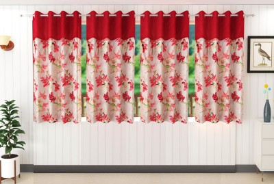 Stella Creations 152 cm (5 ft) Polyester Blackout Window Curtain (Pack Of 4)(Plain, Multicolor)