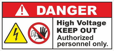 rangvishwa High Voltage Keep Out Authorized Personnel Only Emergency Sign