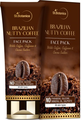 St.Botanica Brazilian Nutty Coffee Face Mask 100g | With Coffee, Caffeine And Cocoa Butter | No SLS, Paraben(100 g)