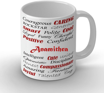 Beautum Anamithra Amazing Personality (350) ml Good Personality White Ceramic Coffee Mug(350 ml)