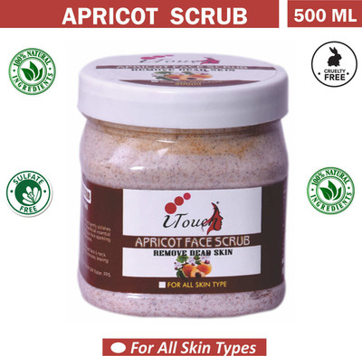 I TOUCH HERBAL APRICOT SCRUB 500 ML FOR FACE AND BODY NO PARABEN NO SLS Scrub(500 ml)