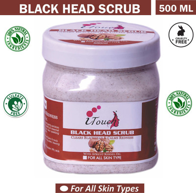 I TOUCH HERBAL BLACKHEAD SCRUB 500 ML FOR FACE AND BODY NO PARAEN NO SLS Scrub(500 ml)