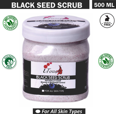 I TOUCH HERBAL BLACKSEED SCRUB 500 ML FOR FACE AND BODY NO PARABEN NO SLS Scrub(500 ml)