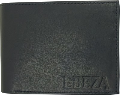 EBEZA Men Casual Black Genuine Leather Wallet(3 Card Slots)