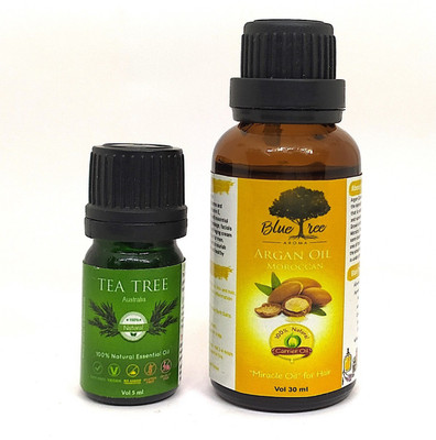 Blue Tree Aroma Combo of 30 ML Argan Oil with 5 ML Tea Tree Essential Oil(35 ml)