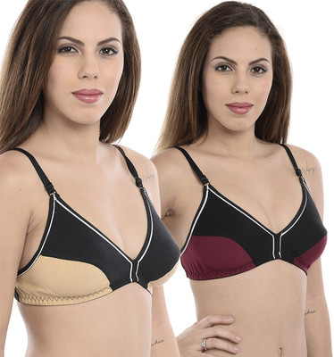 StyFun Premium Quality Bra Women Full Coverage Non Padded Bra(Maroon, Black, Beige)