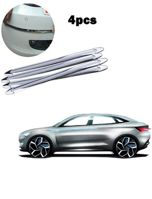 PECUNIA Plastic Car Bumper Guard(Silver, Pack of 4, Skoda, Superb)