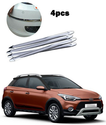 PECUNIA Plastic Car Bumper Guard(Silver, Pack of 4, Hyundai, Elite i20)