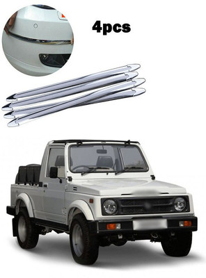 PECUNIA Plastic Car Bumper Guard(Silver, Pack of 4, Maruti, Gypsy King)
