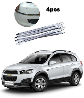 PECUNIA Plastic Car Bumper Guard(Silver, Pack of 4, Chevrolet, Captiva)