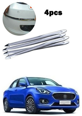 PECUNIA Plastic Car Bumper Guard(Silver, Pack of 4, Maruti, Swift Dzire)