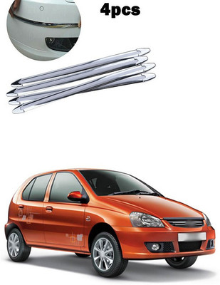 PECUNIA Plastic Car Bumper Guard(Silver, Pack of 4, Tata, Indica)